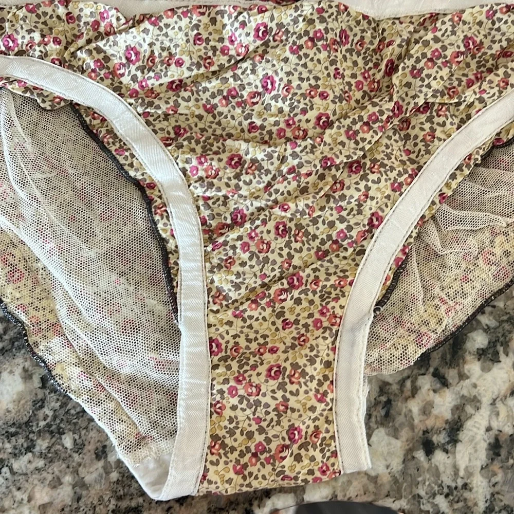 Louis Vuitton Cream and Pink Floral Lingerie